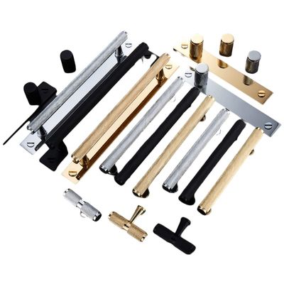 SZOMH Knurled Brass Cabinet Handles, Gold and Black