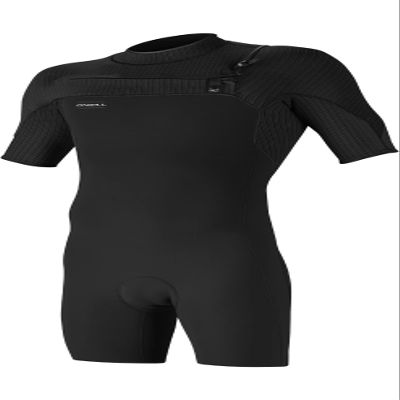 O'Neill Hyperfreak 2mm Chest-Zip Short-Sleeve Spring Wetsuit, BLK/BLK, L