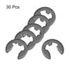 30-Piece E-Clip Circlip Set, 6 mm, Black Carbon Steel view 3