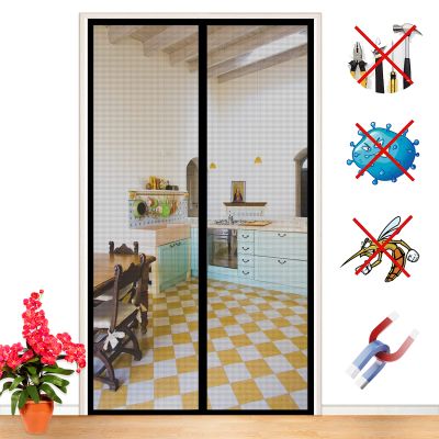 Magnetic Fly Screen Door Curtain, Black, 95 x 215 cm
