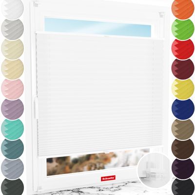 Schuette No-Drill Pleated Blind, Premium White Day, 65 x 100 cm (W x H), Suprafix Clamp-Fix 2.0
