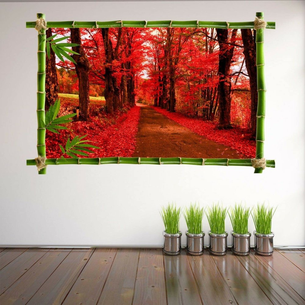 Autumn Drive Nature Wall Art Wall Sticker Home Office Decor HK40