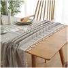 Cotton-Linen Tablecloth 115 x 120 cm with Tassel Trim view 4