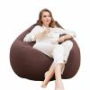 RHDFKOD Linen Bean Bag Cover Without Filling, with Carry Handle and Zipper, Dark Brown, 27.5 x 35.4 in view 1