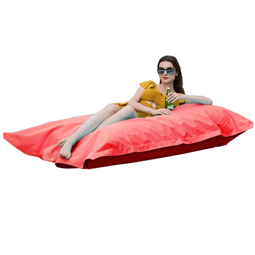 RHDFKOD Classic Bean Bag Cover, Lazy Lounger Cover Without Filling, 600D Waterproof Oxford Fabric, Red, 47.2 x 59 in