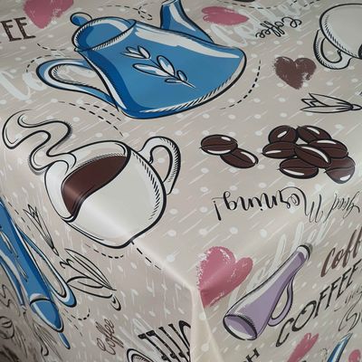 Oilcloth Tablecloth, Good Morning Coffee, Rectangular, 90 x 130 cm, Washable