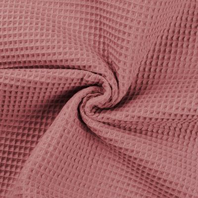 CRS Fur Fabrics 100% Cotton Waffle Piqué Fabric, Old Rose, 1 m, 140 x 100 cm