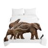 Odot Quilted Bedspread with 3D Giraffe and Elephant Design, 150 x 200 cm view 1