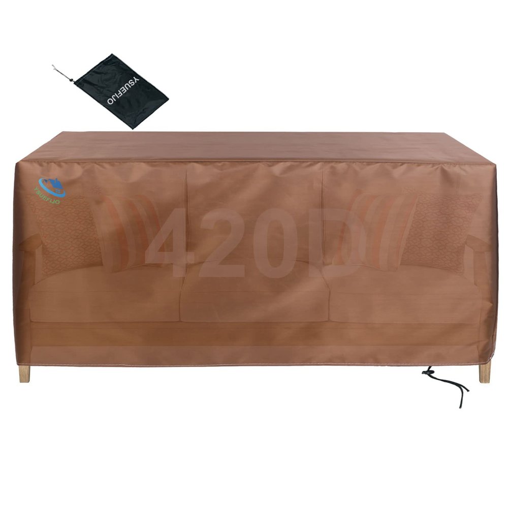 YSUEFIJO Garden Furniture Cover 80 x 80 x 120 cm, Waterproof Brown Cover for Garden Tables and Furniture Sets