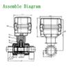 1/2-Inch DN15 AC24V 2-Way PVC Motorized Ball Valve with Manual Override, CR303 view 3