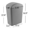 AnnkkyUS 16-Liter Plastic Trash Can with Swing Lid, Gray view 3