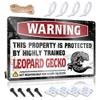 COTECI Yard Warning Sign: This Property Is Protected by a Highly Trained Leopard Gecko, Metal Sign, Bathroom Decor, 30 x 40 cm view 1