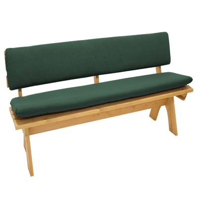 DEGAMO Dallas 2-Piece Bench Cushion Set for 4-Seat Bench, 195 cm, Dark Green