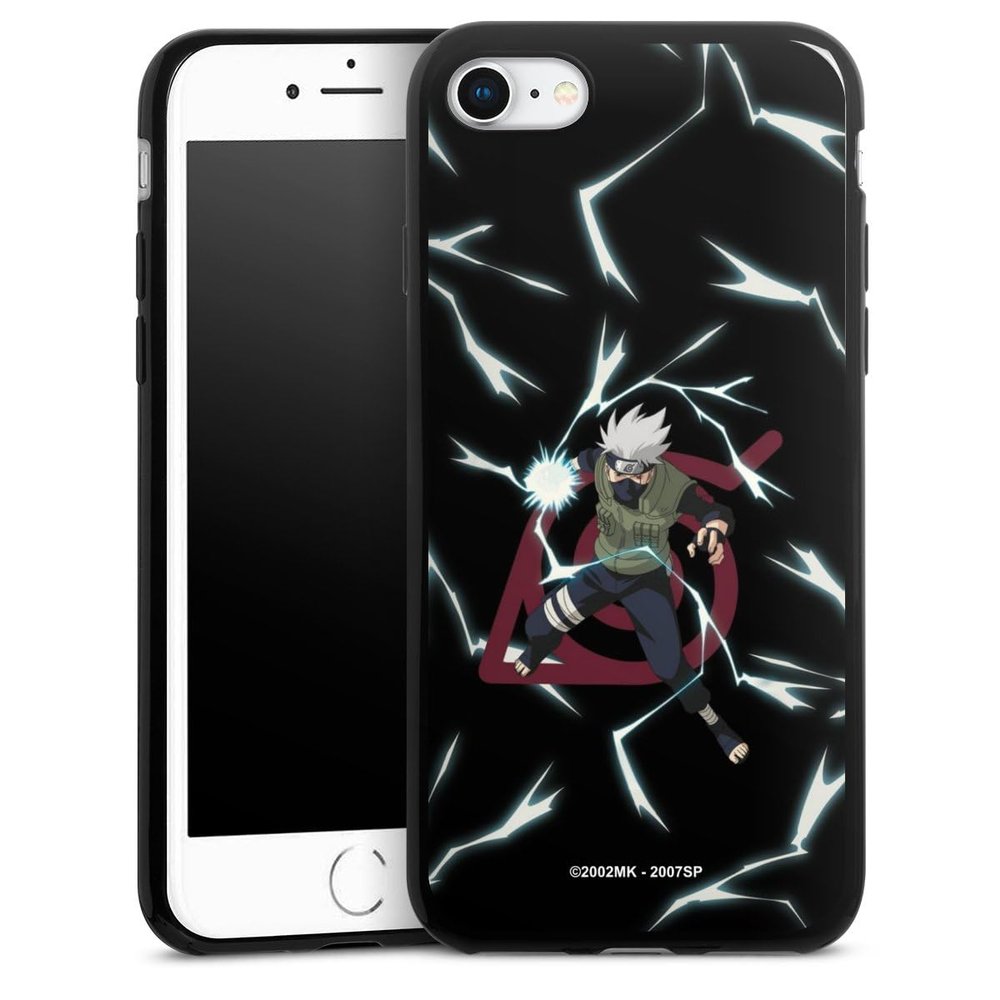 Extra-Thin Slim Case for Apple iPhone SE (2022), Black Silicone, Kakashi Naruto Shippuden