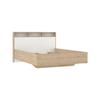 Dmora Carissa Double Bed with Storage, Fabric Upholstered Frame, 206 x 150 x 97 cm, Oak and White view 2