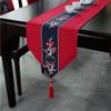 Highdi Modern Washable Table Runner with Handmade Tassels, Festive Red, 33 x 80 cm view 2