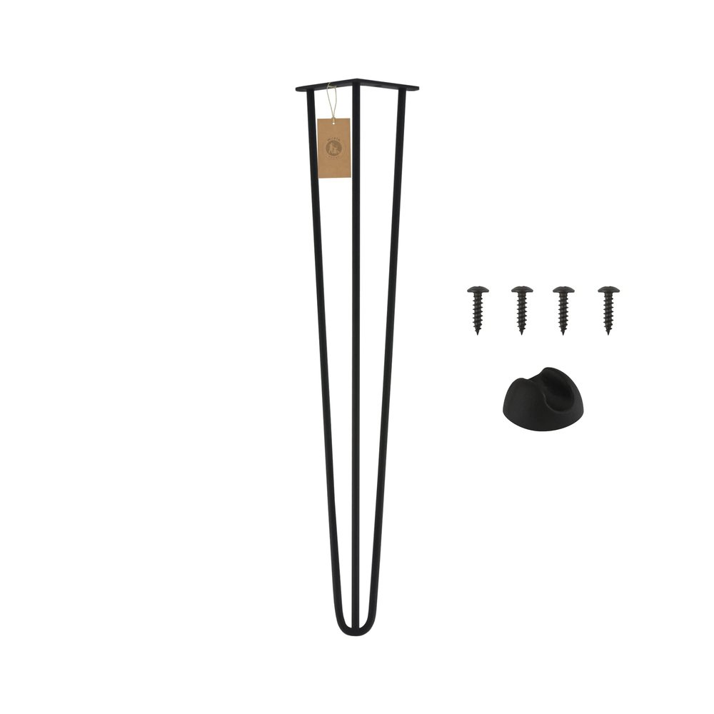 MORIA DESIGN 1 Hairpin Leg, 71 cm, Black – Height-Adjustable Metal Furniture Leg for Tables and Furniture