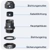 hb-digital 1× M12 Cable Gland for 3–6.5 mm Cables, IP68, Black view 3