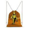 NIBABAEU Firefighter Drawstring Backpack, Large Capacity, Water-Resistant Canvas Gym Bag view 1