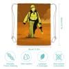 NIBABAEU Firefighter Drawstring Backpack, Large Capacity, Water-Resistant Canvas Gym Bag view 2