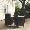 vidaXL 5-Piece Garden Dining Set with Cushions Poly Rattan Black view 2