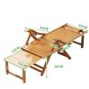 Ontihang Wooden Garden Recliner, Premium Folding Bamboo Rocking Chair view 2