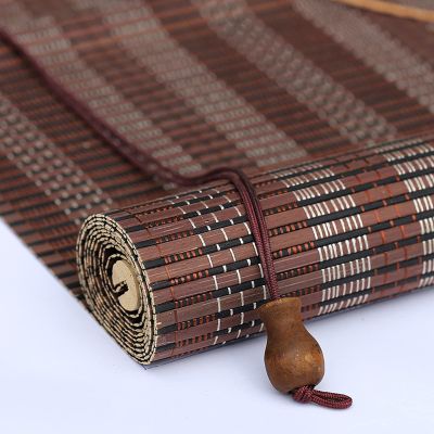 Gruytoie 130 x 200 cm Retro Natural Bamboo Roller Blind for Windows and Doors