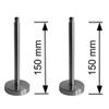 TIBU V2A Stainless Steel Footrest, 33.7 mm, 160 cm, 3 Pairs of 15/15 cm Brackets view 3