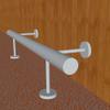 TIBU V2A Stainless Steel Footrest, 33.7 mm, 160 cm, 3 Pairs of 15/15 cm Brackets view 4
