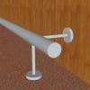 TIBU V2A Stainless Steel Footrest Rail, 33.7 mm, 580 cm, 7 Pairs of Brackets view 4