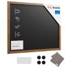 ALLboards Magnetic Chalkboard, Waterproof, 100 x 80 cm, Dark Brown Wooden Frame + Accessories view 1
