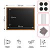 ALLboards Magnetic Chalkboard, Waterproof, 100 x 80 cm, Dark Brown Wooden Frame + Accessories view 2