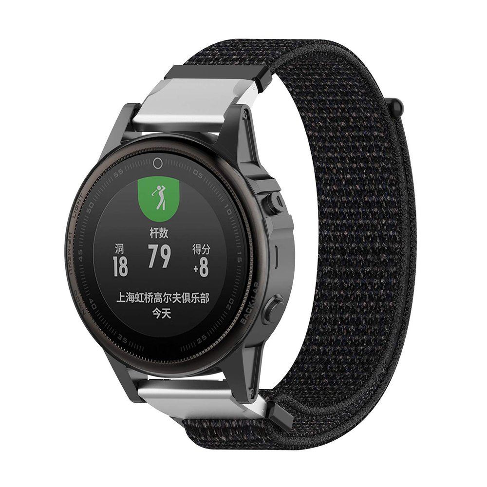BoLuo 20 mm Nylon Replacement Band for Garmin Fenix 7S/5S/6S (Black)