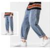 Men's Regular-Fit Flex Jeans, Casual Slim Straight-Leg Jeans with Drawstring, Blue, 2XL/3XL view 3