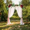HLTER Wedding Arch Flower Set, 2-Piece, Artificial Wine-Red Roses with Green Leaves view 2