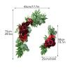 HLTER Wedding Arch Flower Set, 2-Piece, Artificial Wine-Red Roses with Green Leaves view 3