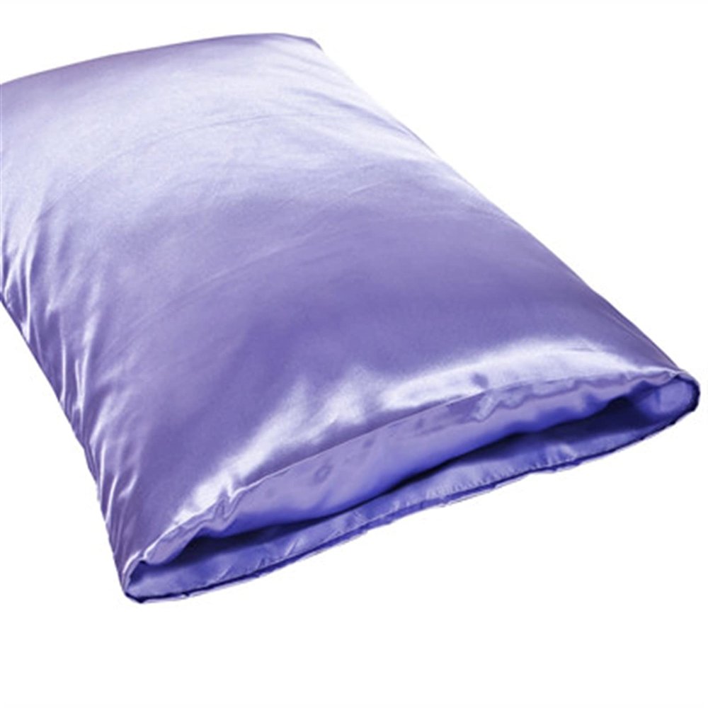 GSXLZ 2-Piece Satin Silk Pillowcase Set, Purple, 500 × 750 mm