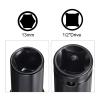 sourcing map 1/2-Inch Socket Accessory Set, 13 mm Deep 6-Point Impact Socket with 1/4-Inch Hex Shank Adapter view 3