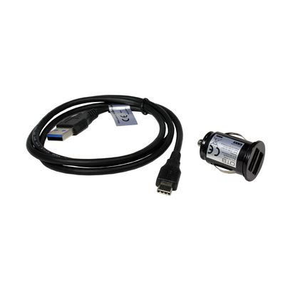 Dual USB Car Adapter and USB Cable Compatible with AGM M6, USB 3.0, 2100 mA