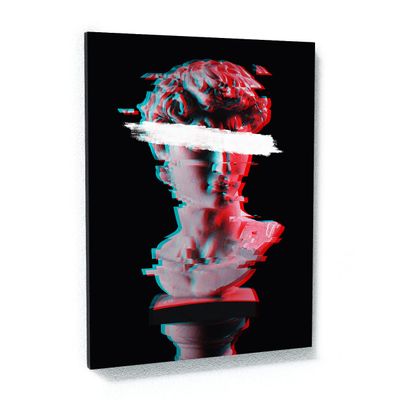 Sense Canvas David Statue Canvas Art Vaporwave Synthwave Cyberpunk Michelangelo Home Decor Print Poster Painting X-Large 36 x 48 / 1.9 cm