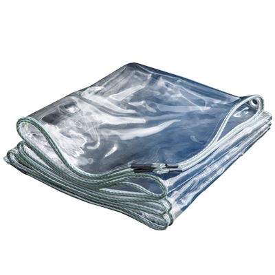 Transparent PVC Waterproof Tarp, 350 GSM, 1.3 x 7 m