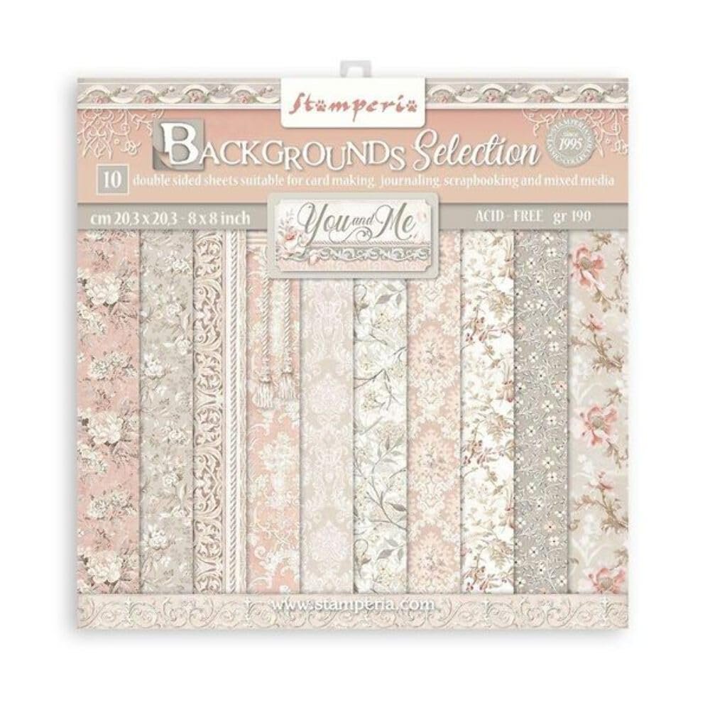 You and Me Scrapbooking Paper Pad, 10 Sheets, 8 x 8 in