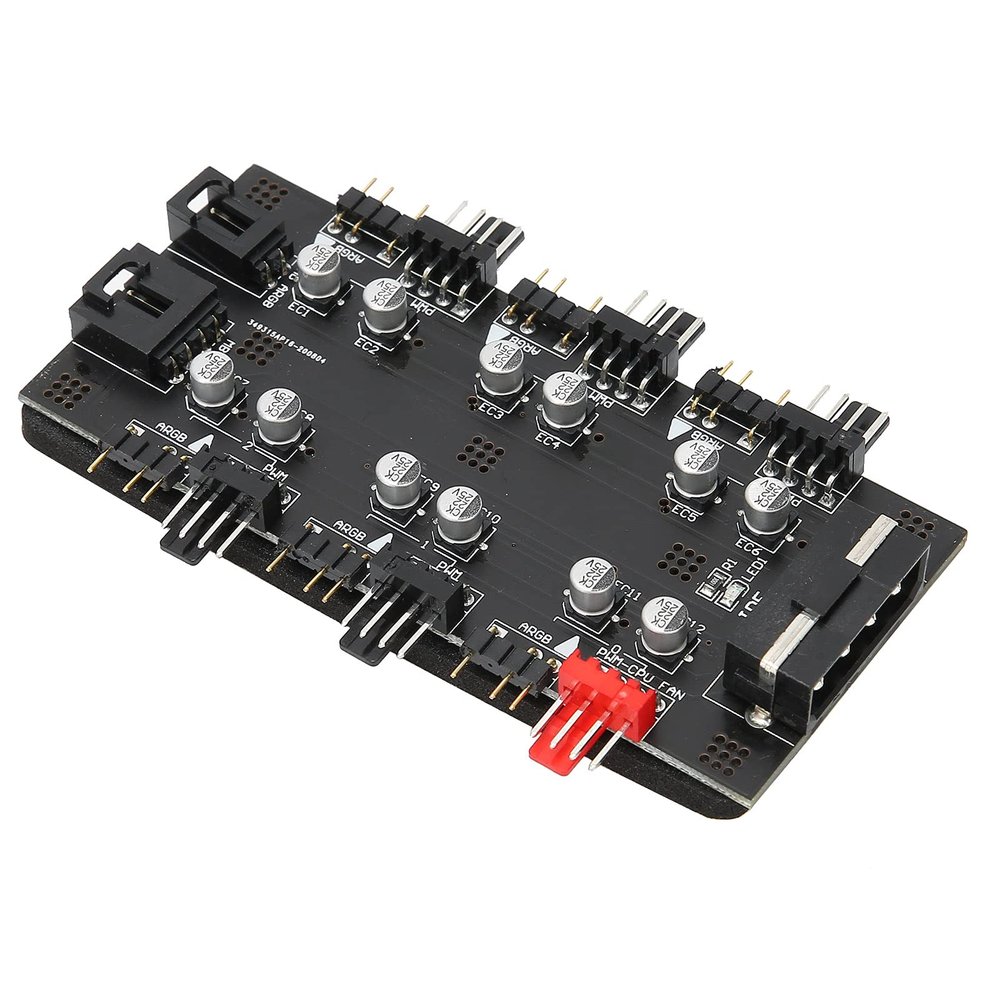 ARGB Hub Extender, 6-Way Splitter for 4-Pin PWM Fans, IDE Interface
