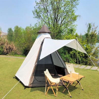 Groes Space Tower Bell Tipi Tent for Family Camping, 3–4 Person, Double-Layer Lightweight Waterproof Tipi Pyramid Tent