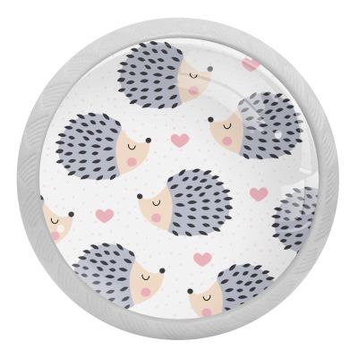 4-Pack Hedgehog with Heart Glow-in-the-Dark Crystal Glass Cabinet Knobs