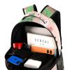 Leisure Campus Travel Backpack, Palm Leaf Pattern, Whisper Retro Style, with Bottle Holders, Color 3, Medium view 4