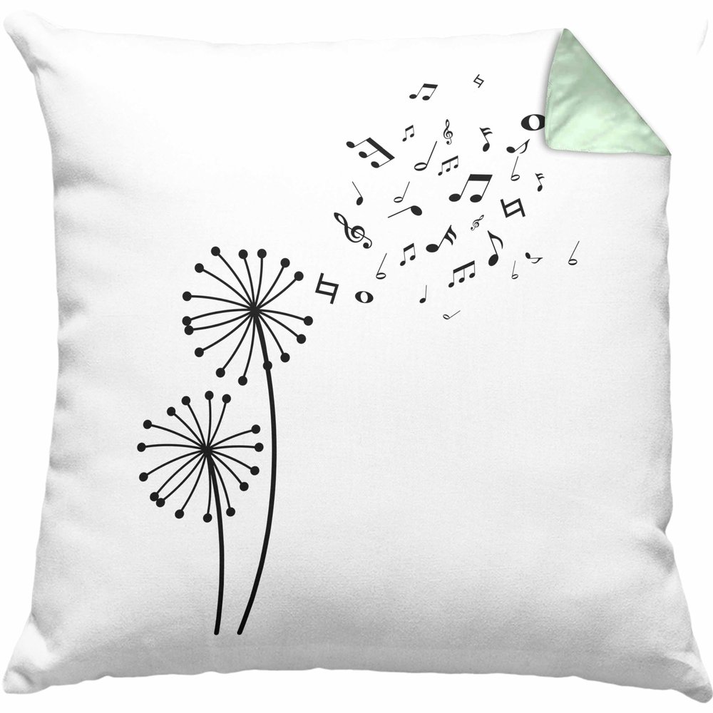 Trendation Musician Pillow with Filling, 40 x 40 cm, Green