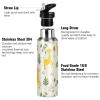 Yellow Giraffe 600 ml Insulated Stainless Steel Water Bottle with Straw Lid view 4