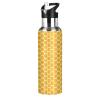 Yellow Honeycomb Water Bottle with Straw Lid, Leakproof Insulated Stainless Steel, 600 mL view 1