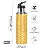 Yellow Honeycomb Water Bottle with Straw Lid, Leakproof Insulated Stainless Steel, 600 mL view 3